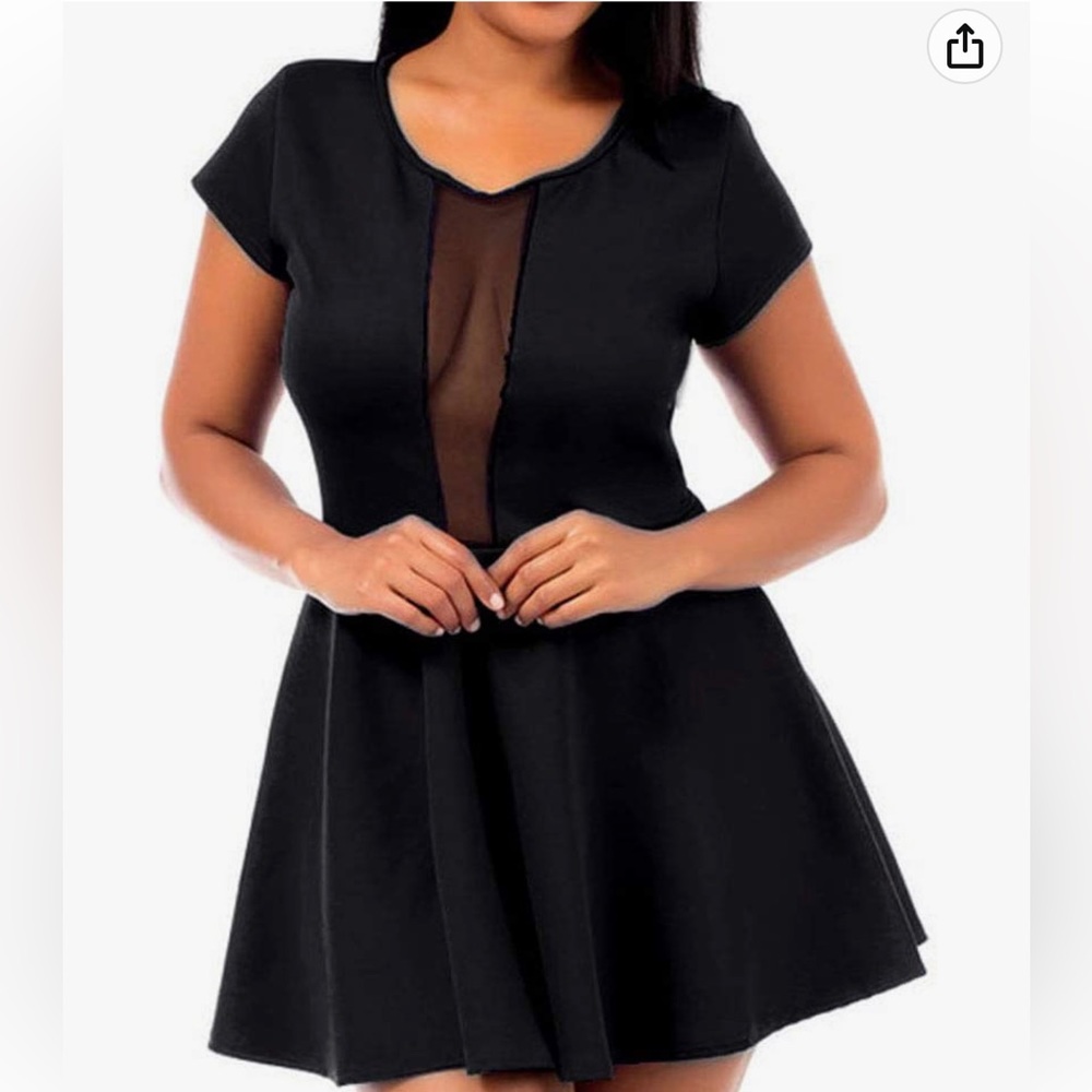 Peek a boo mesh insert cocktail dress nwot 1x